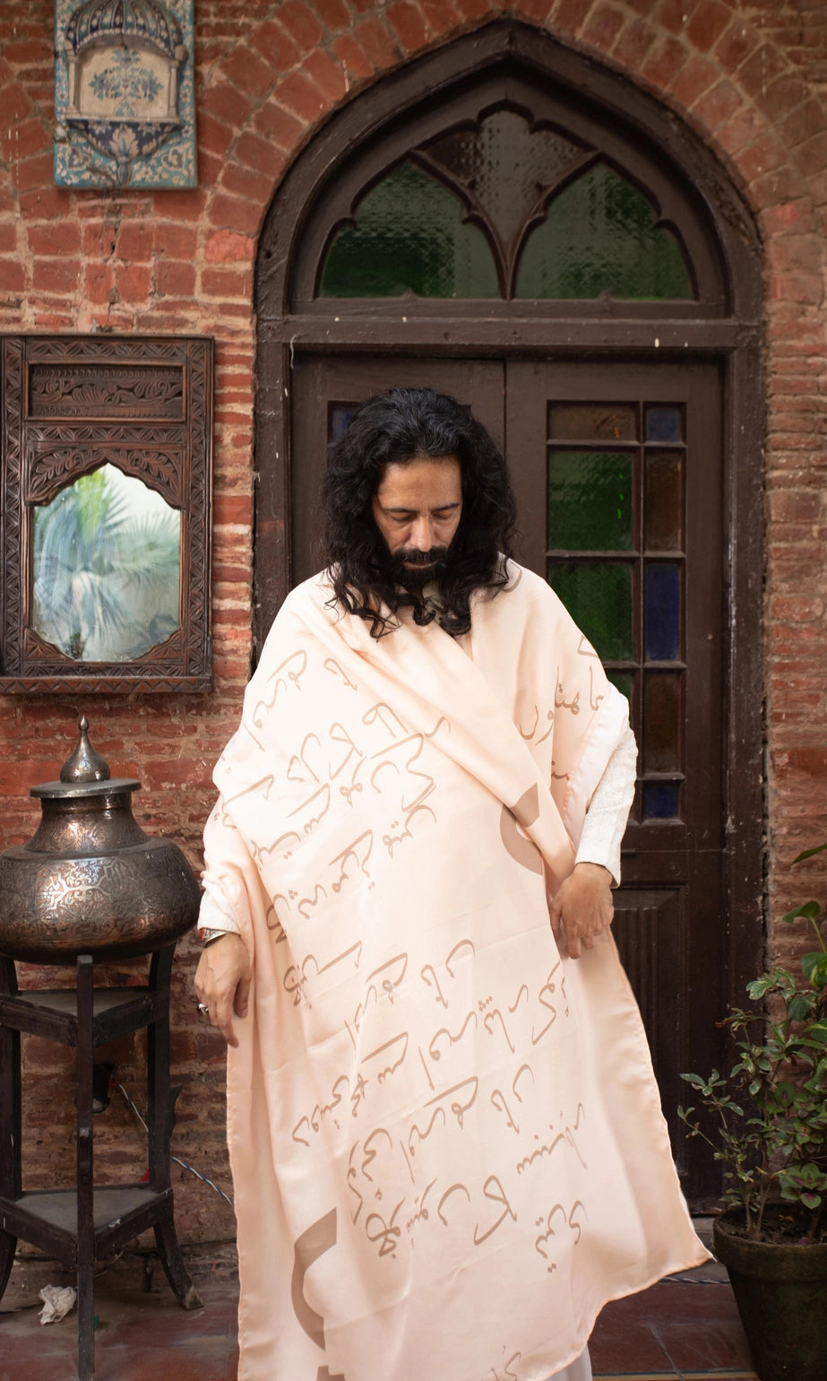 Shawl زریون - Calligraphy Fonts Peach Shawl