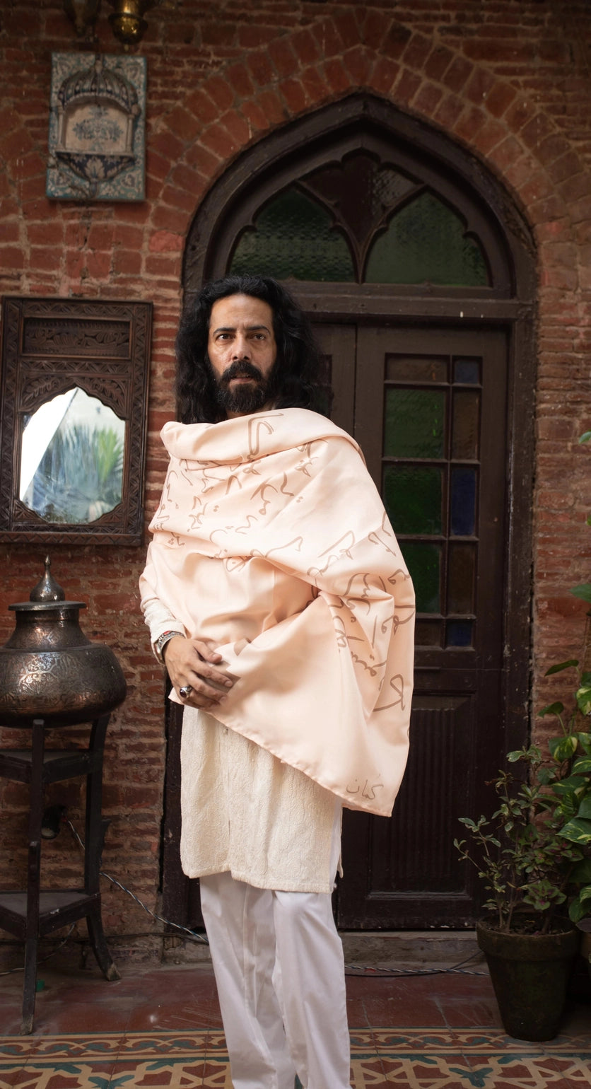 Shawl زریون - Calligraphy Fonts Peach Shawl