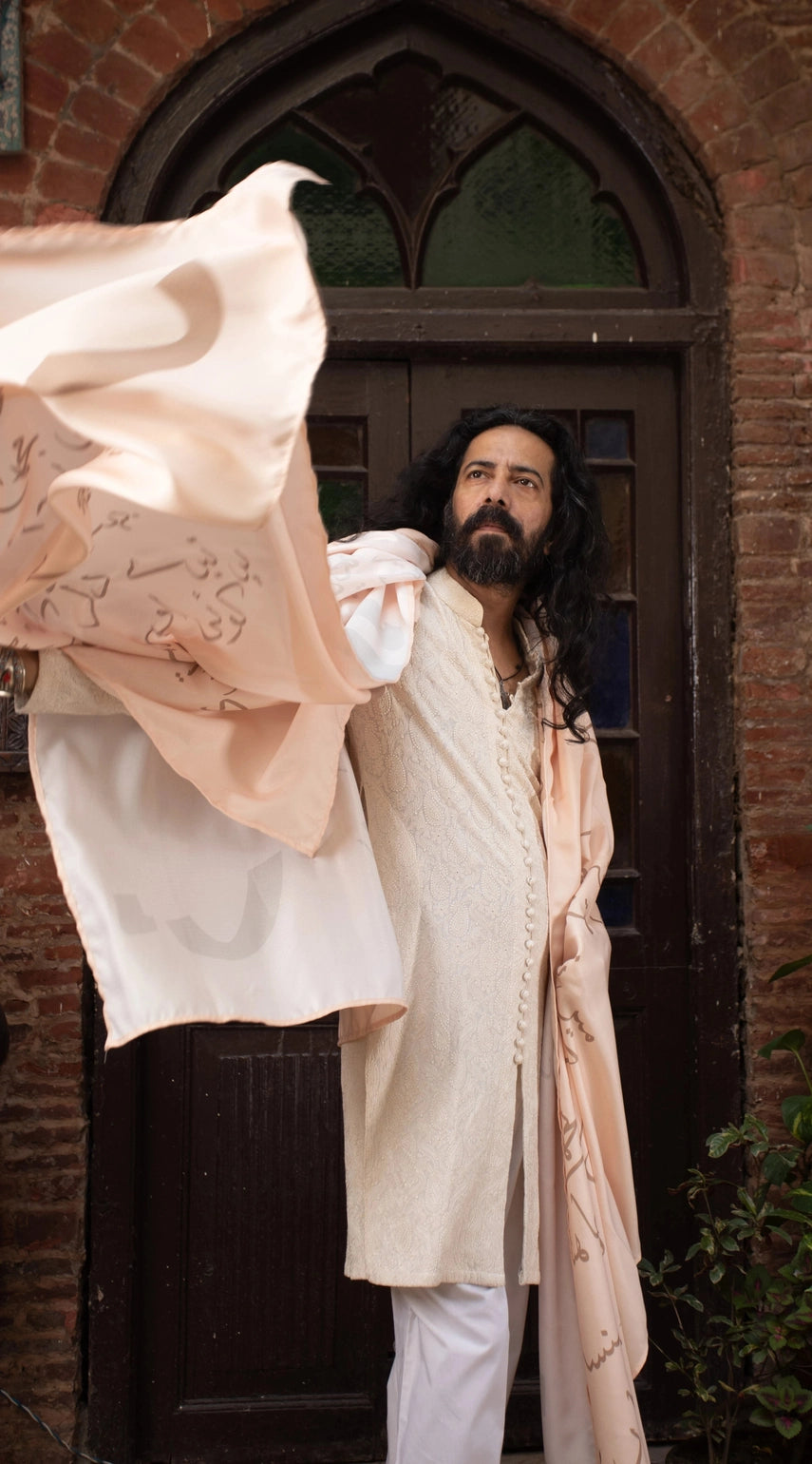 Shawl زریون - Calligraphy Fonts Peach Shawl