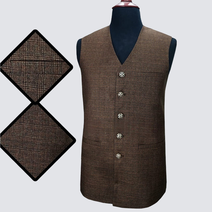 V Neck texture Waistcoat